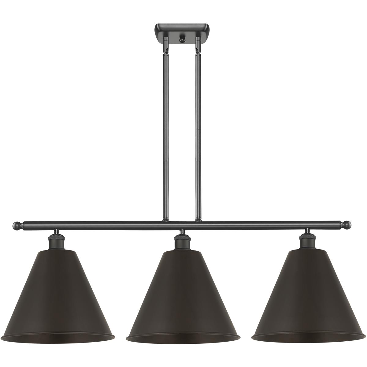 Innovations Lighting 516-3I-OB-MBC-12-OB Ballston Cone 3 Light 39 inch Oil Rubbed Bronze Island Light Ceiling Light