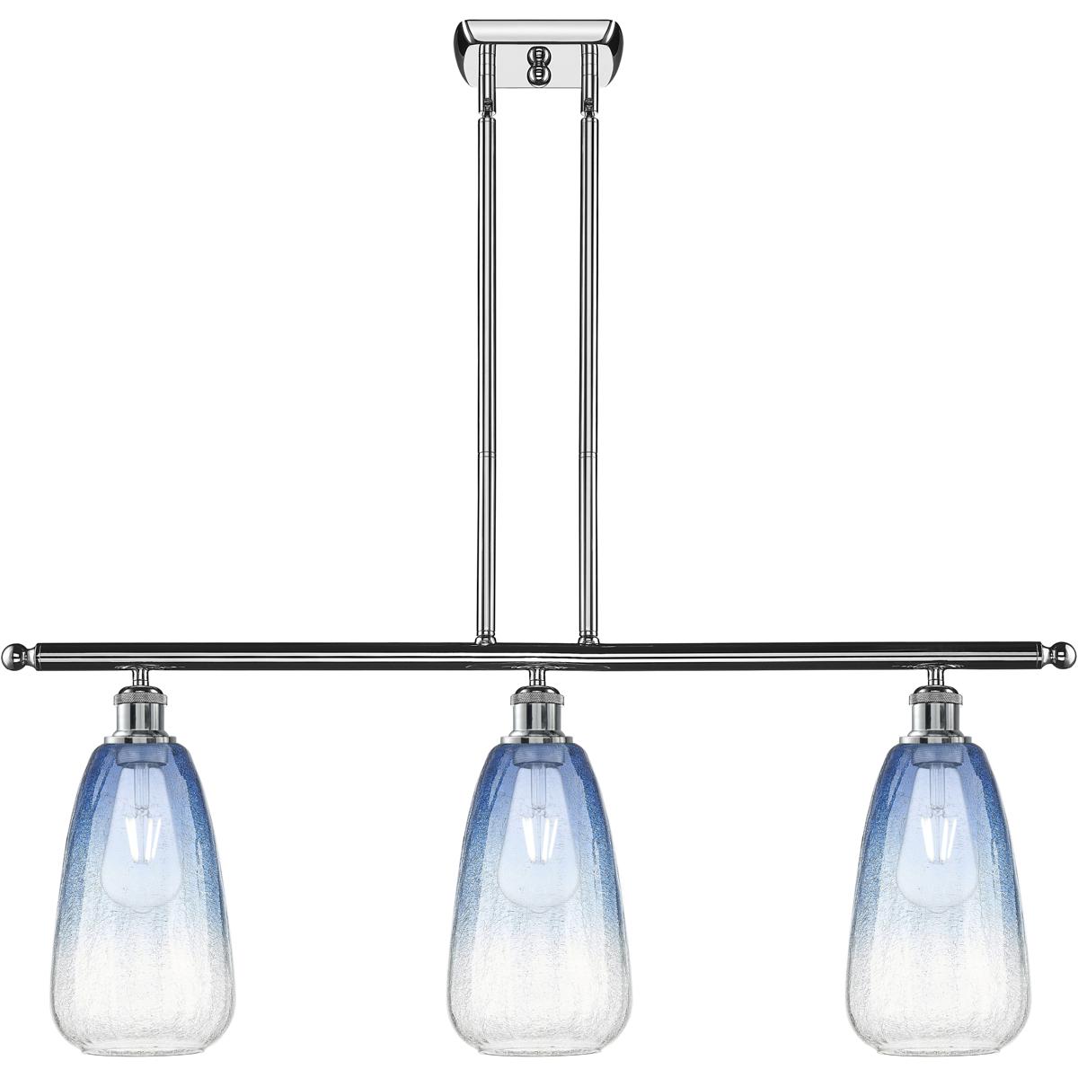 Innovations Lighting 516-3I-PC-G480-6SB Ballston Brookhaven Almond Island Light Ceiling Light in Polished Chrome, Sapphire Blue Glass