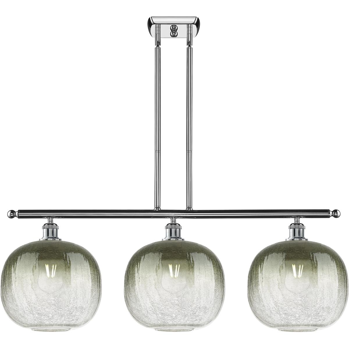 Innovations Lighting 516-3I-PC-G481-10SL Ballston Brookhaven Sphere Island Light Ceiling Light in Polished Chrome, Slate Glass