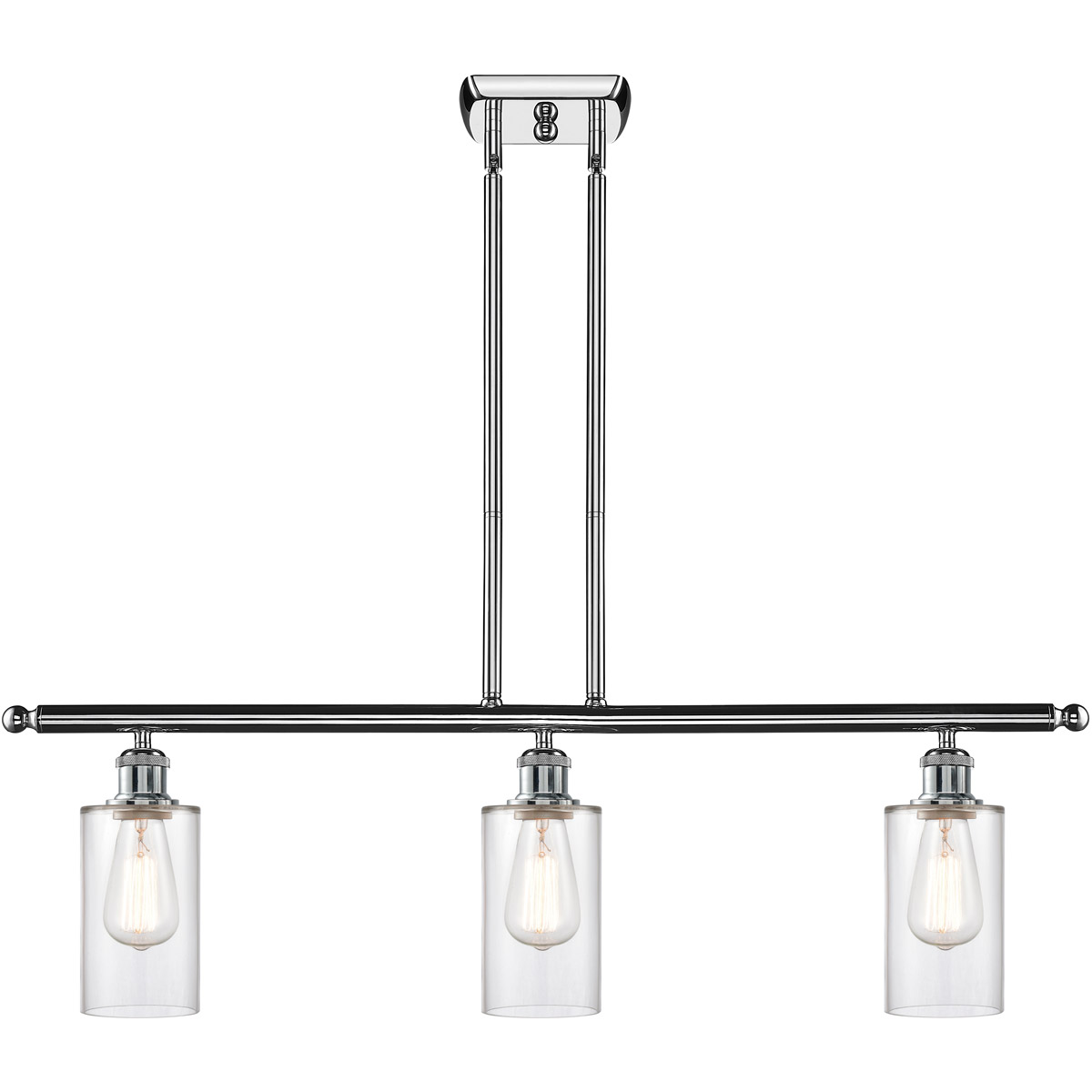 Innovations Lighting 516-3I-PC-G802 Ballston Clymer 3 Light 36 inch Polished Chrome Island Light Ceiling Light in Clear Glass, Ballston