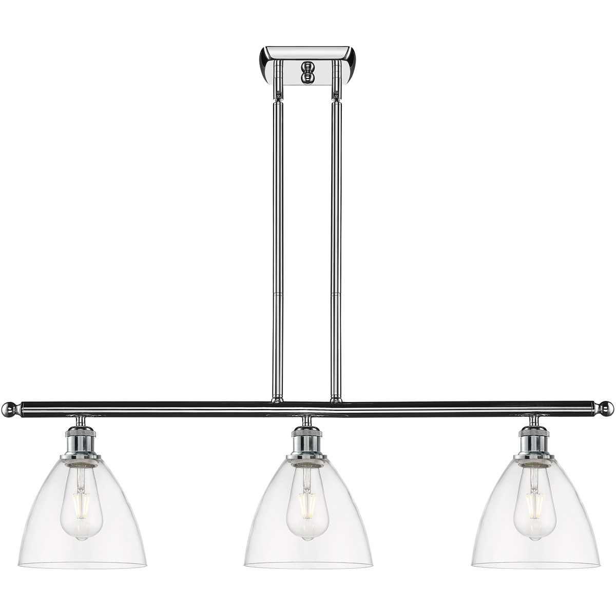 Innovations Lighting 516-3I-PC-GBD-752-LED Ballston Ballston Dome LED 36 inch Polished Chrome Island Light Ceiling Light in Clear Glass
