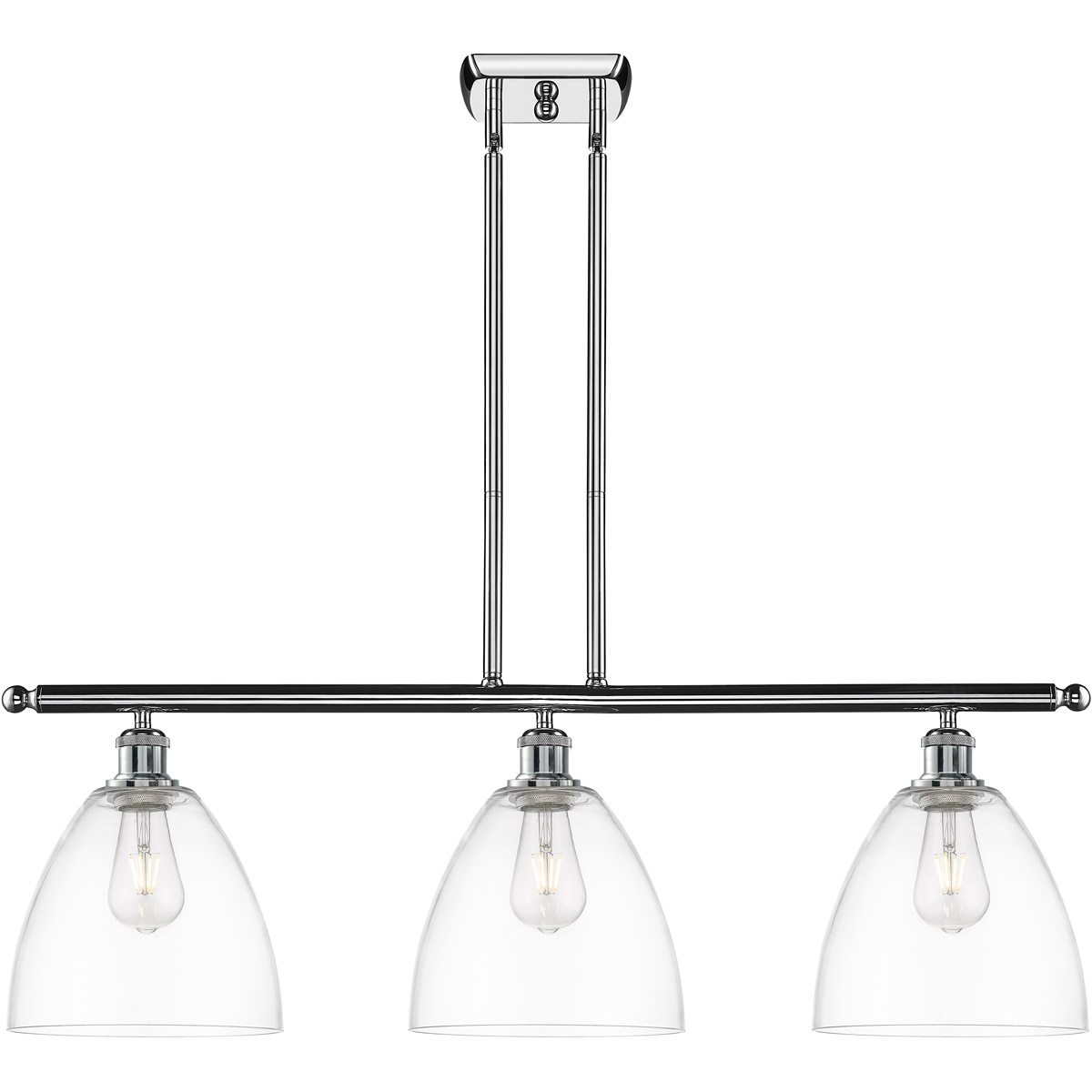 Innovations Lighting 516-3I-PC-GBD-92-LED Ballston Ballston Dome LED 36 inch Polished Chrome Island Light Ceiling Light in Clear Glass