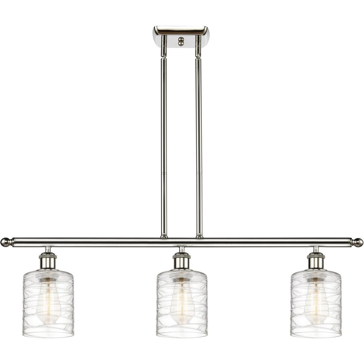 Innovations Lighting Bruno Marashlian Cobbleskill 36 Inch 3 Light Linear Suspension Light Cobbleskill - 516-3I-PN-G1113 - Restoration-Vintage