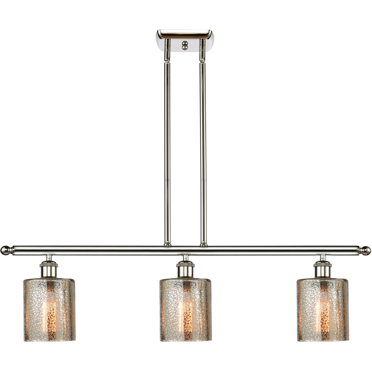 Innovations Lighting 516-3I-PN-G116 Ballston Cobbleskill 3 Light 36 inch Polished Nickel Island Light Ceiling Light in Mercury Glass, Ballston