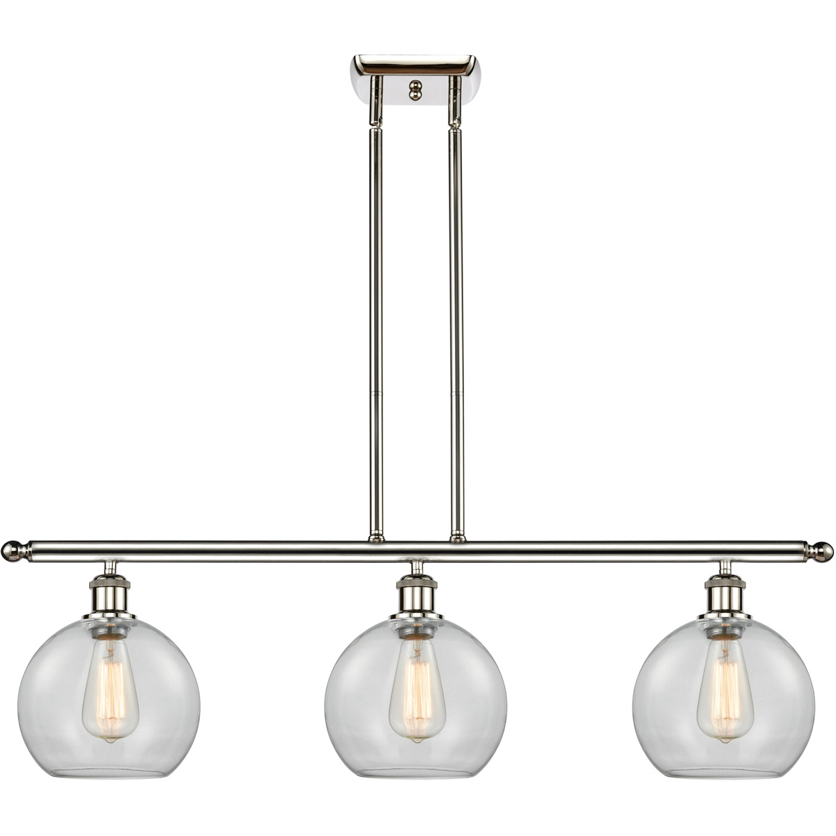 Innovations Lighting 516-3I-PN-G122-8-LED Ballston Athens LED 36 inch Polished Nickel Island Light Ceiling Light in Clear Glass