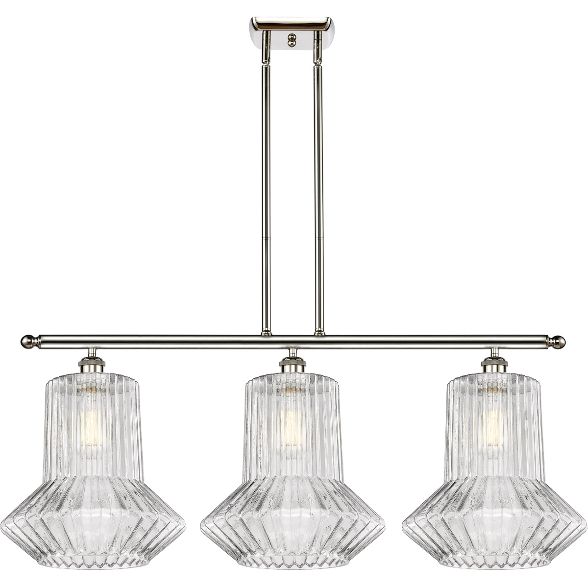 Innovations Lighting 516-3I-PN-G212-LED Ballston Springwater LED 36 inch Polished Nickel Island Light Ceiling Light, Ballston