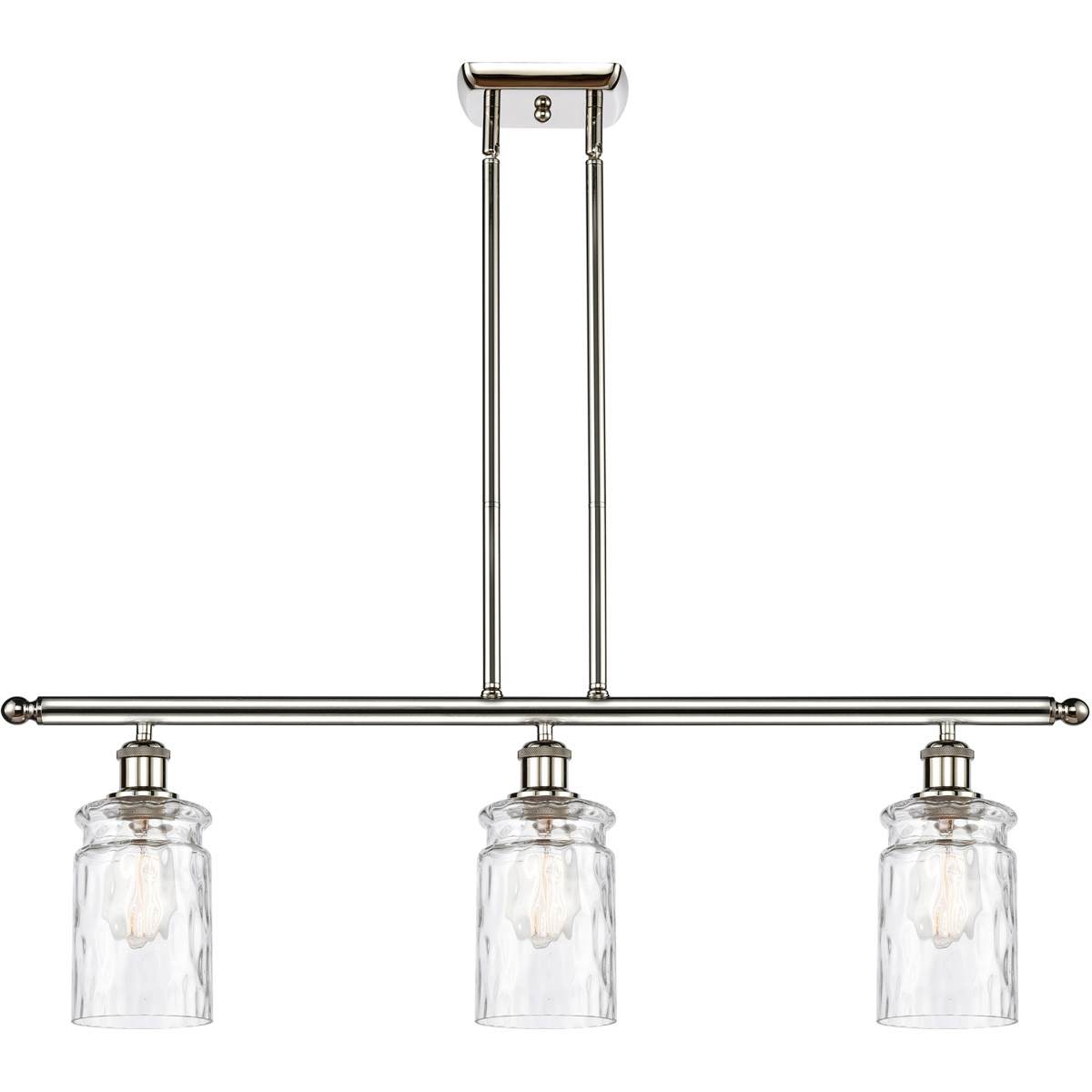 Innovations Lighting 516-3I-PN-G352 Ballston Candor 3 Light 36 inch Polished Nickel Island Light Ceiling Light in Clear Waterglass, Ballston