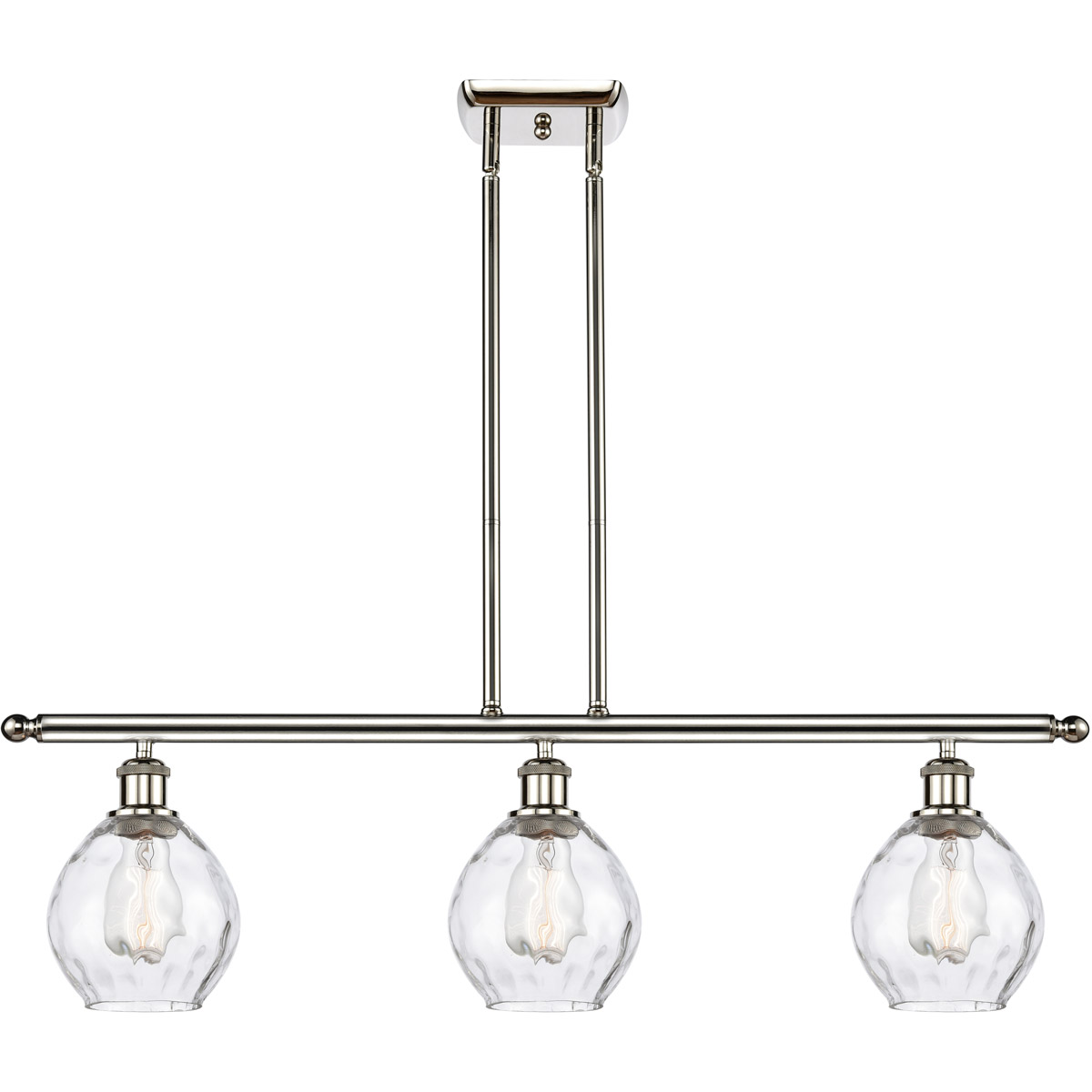 Innovations Lighting 516-3I-PN-G362-LED Ballston Small Waverly LED 36 inch Polished Nickel Island Light Ceiling Light, Ballston