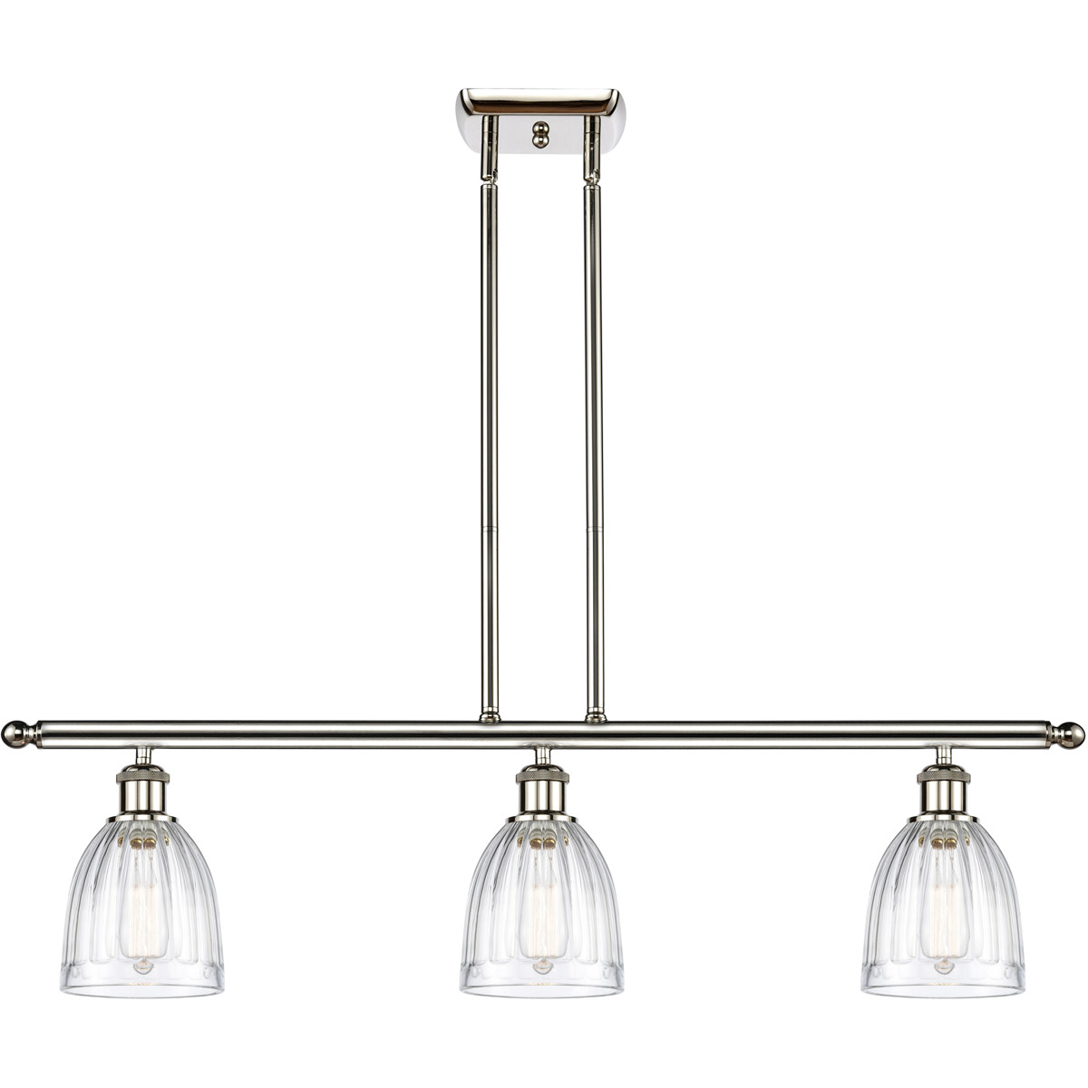 Innovations Lighting 516-3I-PN-G442-LED Ballston Brookfield LED 36 inch Polished Nickel Island Light Ceiling Light in Clear Glass, Ballston