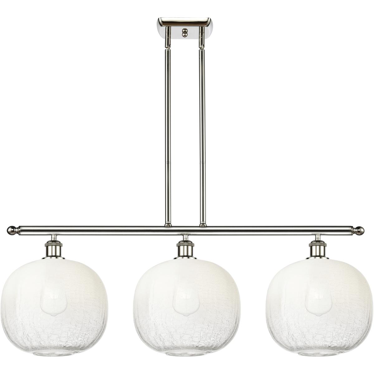 Innovations Lighting 516-3I-PN-G481-10OP Ballston Brookhaven Sphere Island Light Ceiling Light in Polished Nickel, Opal Glass