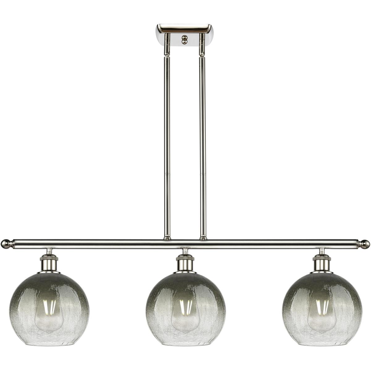 Innovations Lighting 516-3I-PN-G483-8SL Ballston Brookhaven Globe Island Light Ceiling Light in Polished Nickel, Slate Glass
