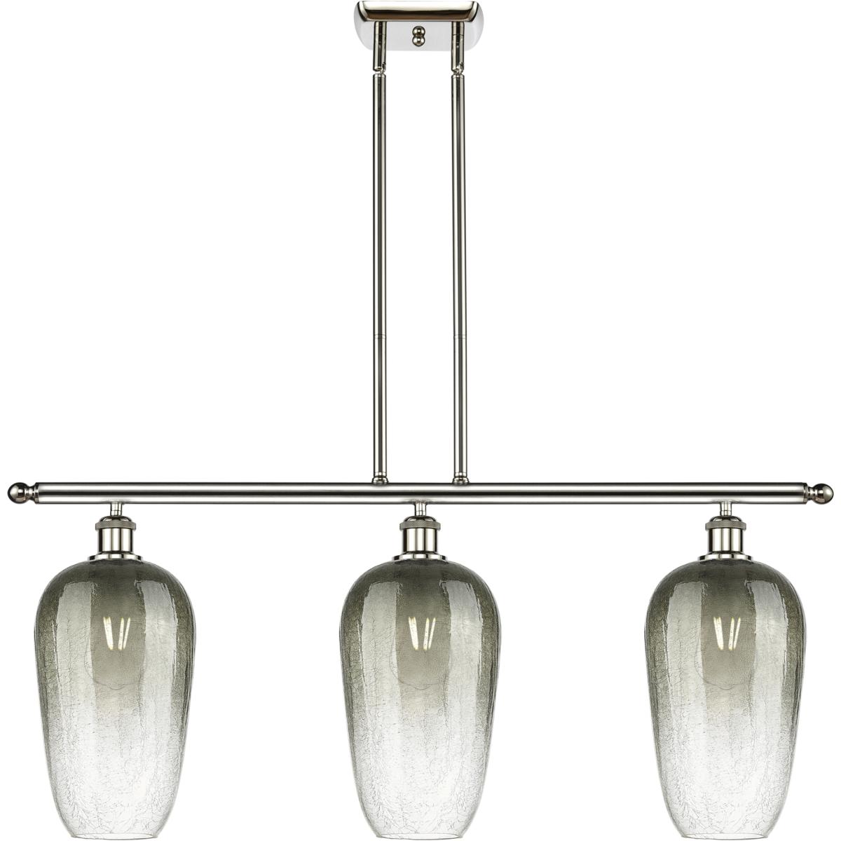 Innovations Lighting 516-3I-PN-G484-7SL Ballston Brookhaven Flute Island Light Ceiling Light in Polished Nickel, Slate Glass