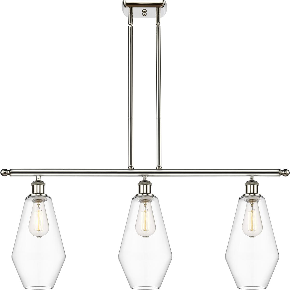 Innovations Lighting 516-3I-PN-G652-7-LED Ballston Cindyrella LED 36 inch Polished Nickel Island Light Ceiling Light in Clear Glass