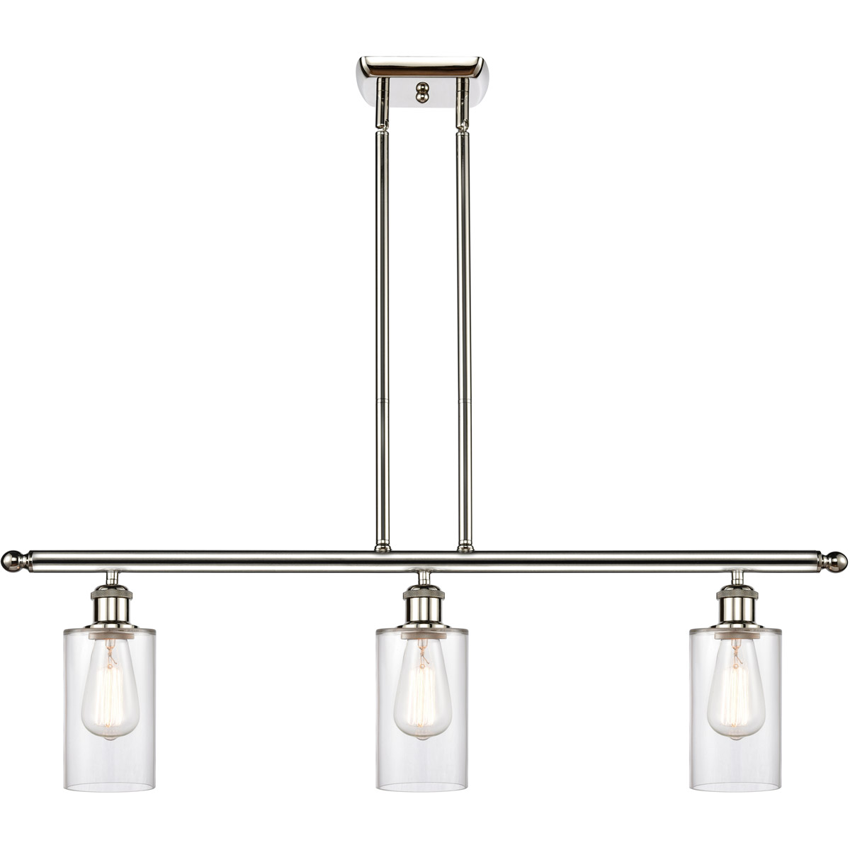 Innovations Lighting 516-3I-PN-G802 Ballston Clymer 3 Light 36 inch Polished Nickel Island Light Ceiling Light in Clear Glass, Ballston