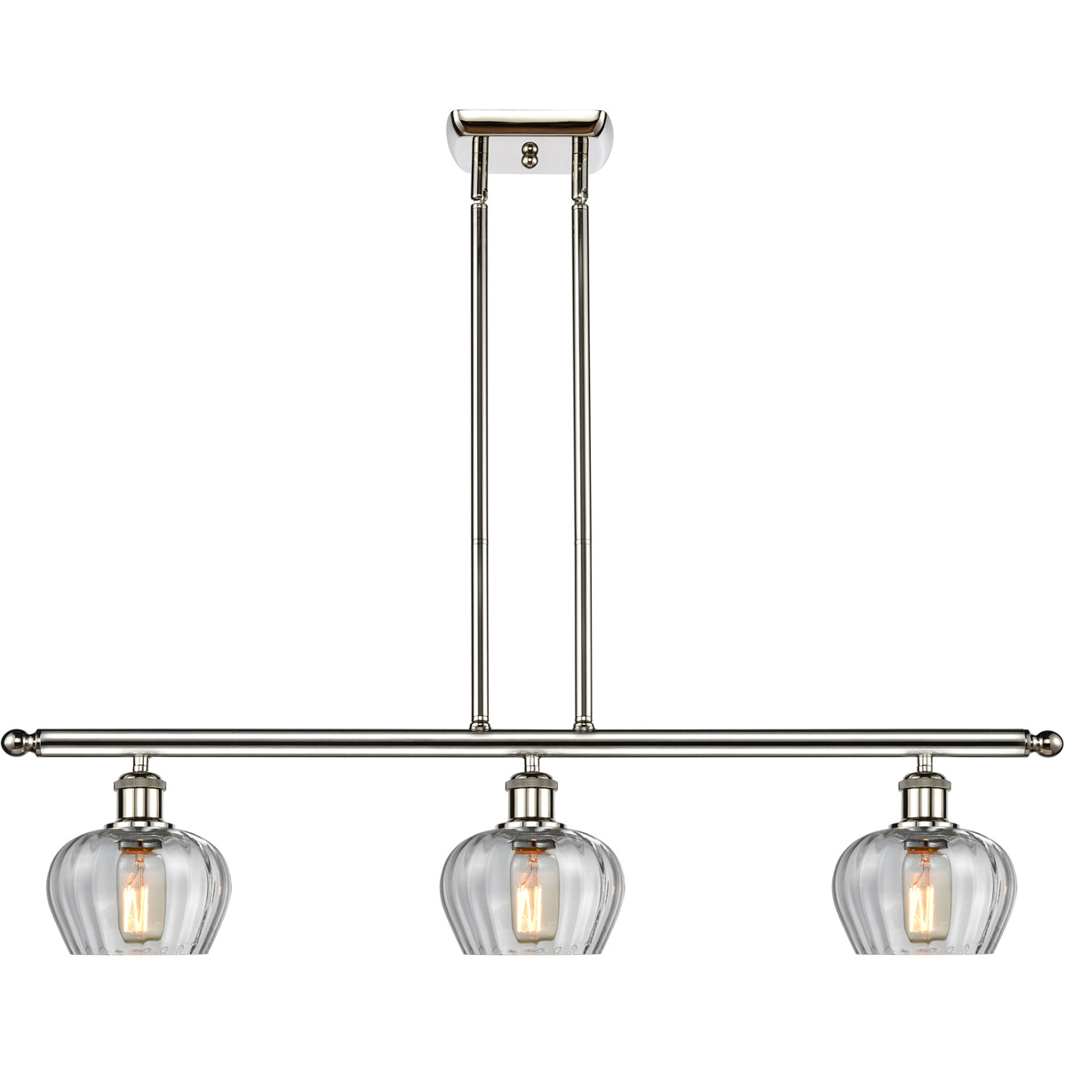 Innovations Lighting 516-3I-PN-G92-LED Ballston Fenton LED 36 inch Polished Nickel Island Light Ceiling Light in Clear Glass, Ballston