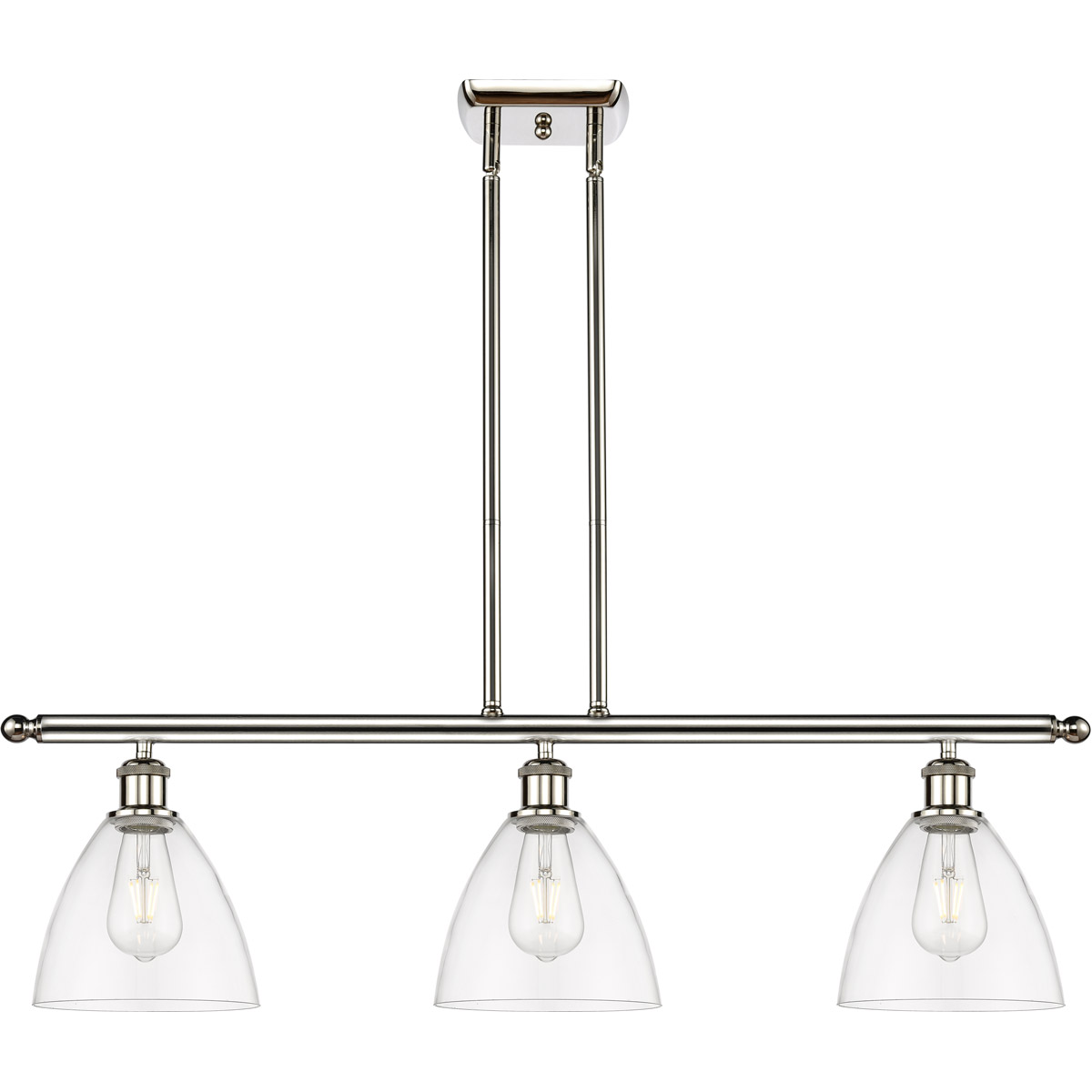 Innovations Lighting 516-3I-PN-GBD-752-LED Ballston Ballston Dome LED 36 inch Polished Nickel Island Light Ceiling Light in Clear Glass