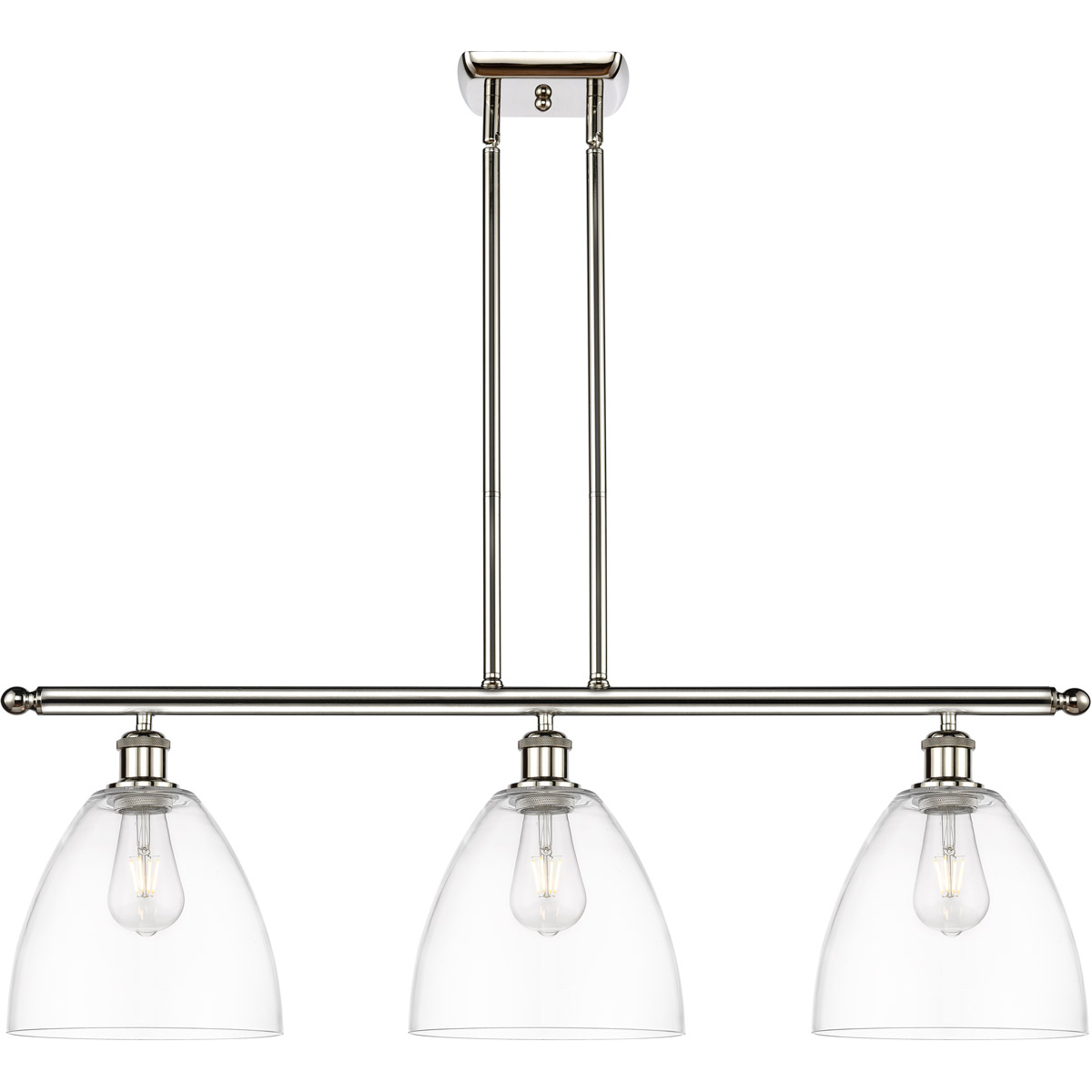 Innovations Lighting 516-3I-PN-GBD-92-LED Ballston Ballston Dome LED 36 inch Polished Nickel Island Light Ceiling Light in Clear Glass