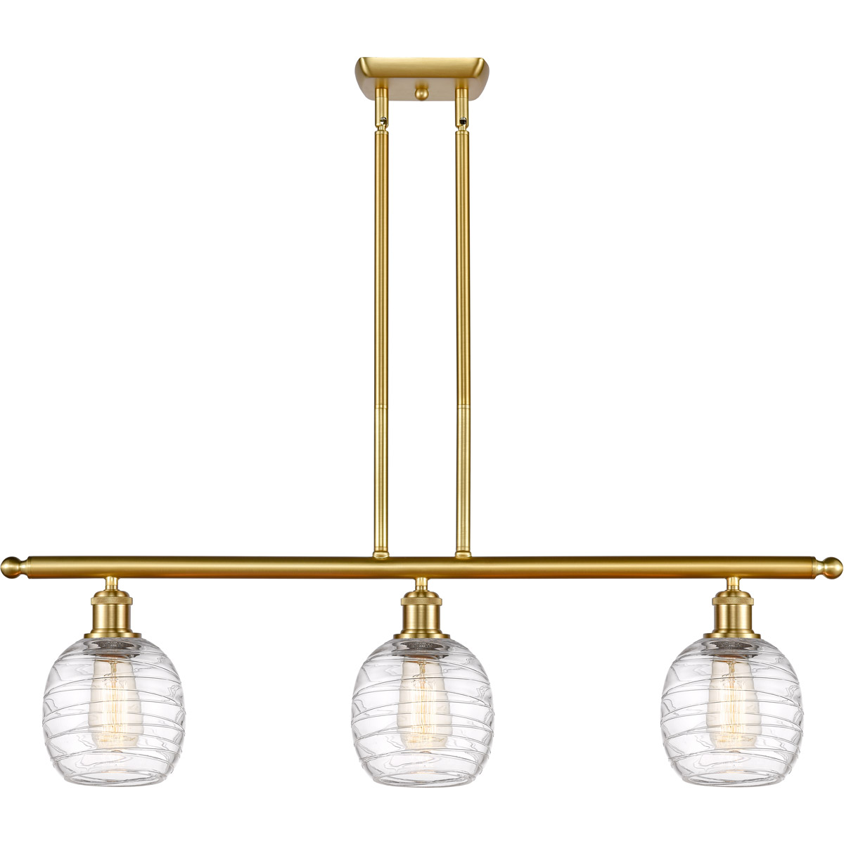 Innovations Lighting 516-3I-SG-G1013 Ballston Belfast 3 Light 36 inch Satin Gold Island Light Ceiling Light