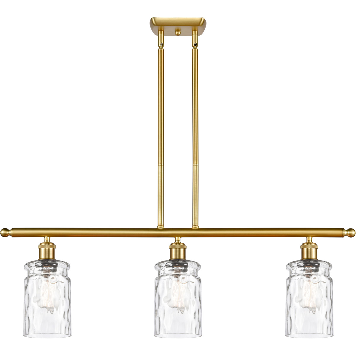 Innovations Lighting 516-3I-SG-G352 Ballston Candor 3 Light 36 inch Satin Gold Island Light Ceiling Light in Clear Waterglass, Ballston
