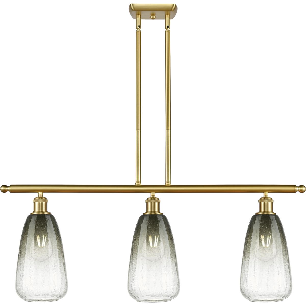 Innovations Lighting 516-3I-SG-G480-6SL Ballston Brookhaven Almond Island Light Ceiling Light in Satin Gold, Slate Glass
