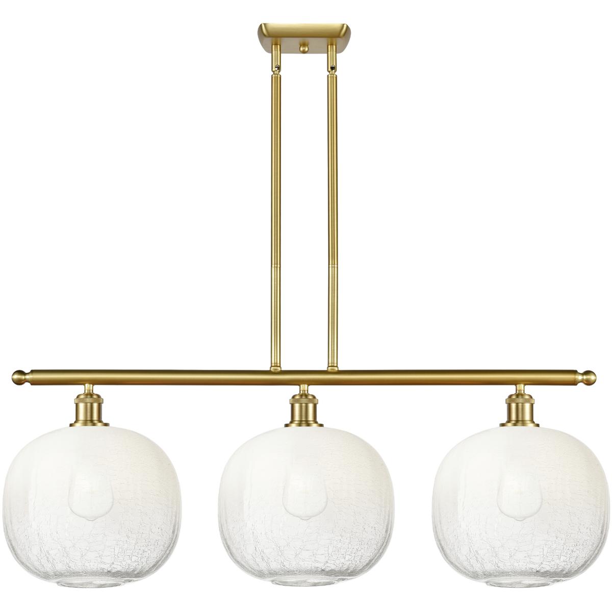 Innovations Lighting 516-3I-SG-G481-10OP Ballston Brookhaven Sphere Island Light Ceiling Light in Satin Gold, Opal Glass