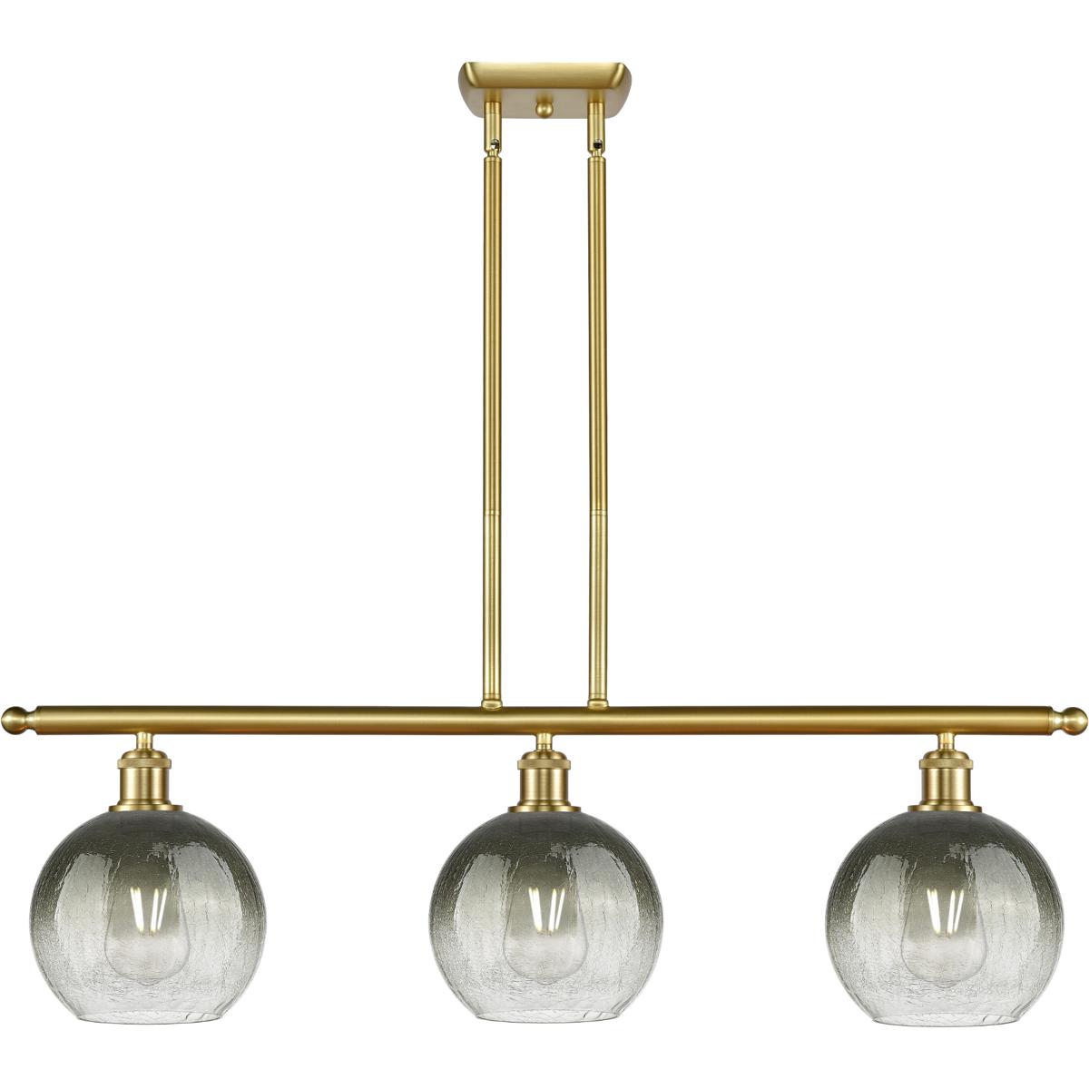 Innovations Lighting 516-3I-SG-G483-8SL Ballston Brookhaven Globe Island Light Ceiling Light in Satin Gold, Slate Glass