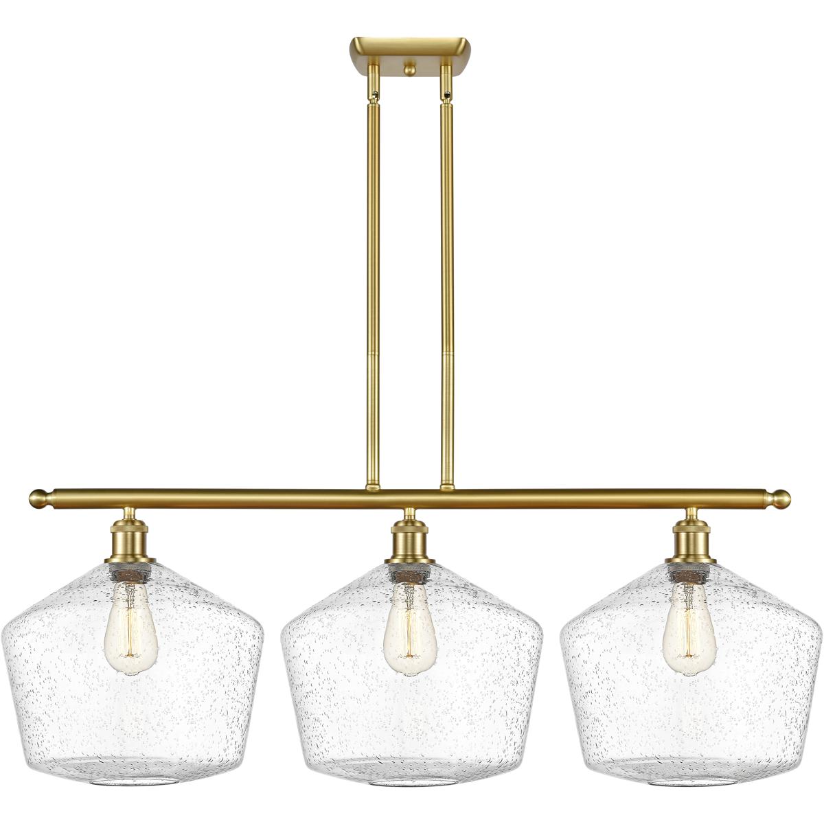 Innovations Lighting 516-3I-SG-G654-12 Ballston Cindyrella 3 Light 39 inch Satin Gold Island Light Ceiling Light in Incandescent, Seedy Glass