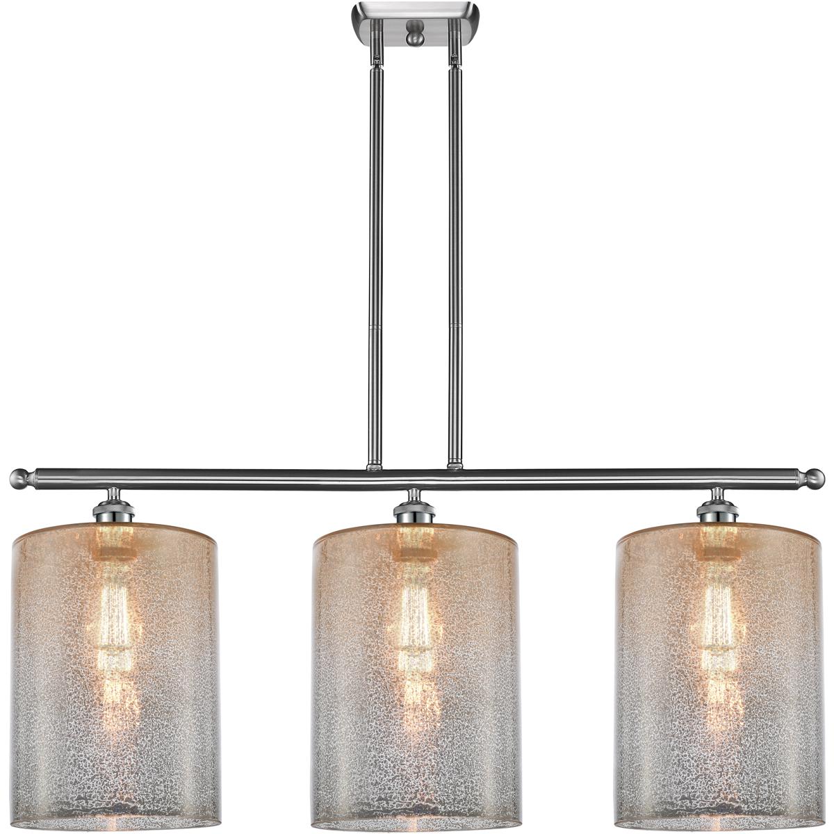 Innovations Lighting 516-3I-SN-G116-L Ballston Cobbleskill 3 Light 36 inch Brushed Satin Nickel Island Light Ceiling Light in Mercury Glass