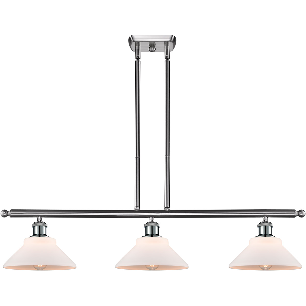 Innovations Lighting 516-3I-SN-G131 Ballston Orwell 3 Light 36 inch Brushed Satin Nickel Island Light Ceiling Light in Matte White Glass, Ballston
