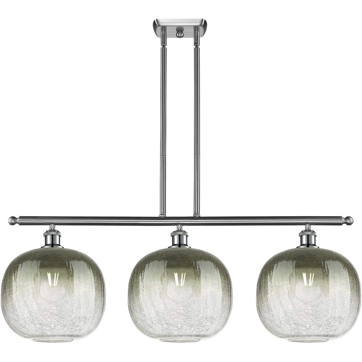 Innovations Lighting 516-3I-SN-G481-10SL Ballston Brookhaven Sphere Island Light Ceiling Light in Brushed Satin Nickel, Slate Glass
