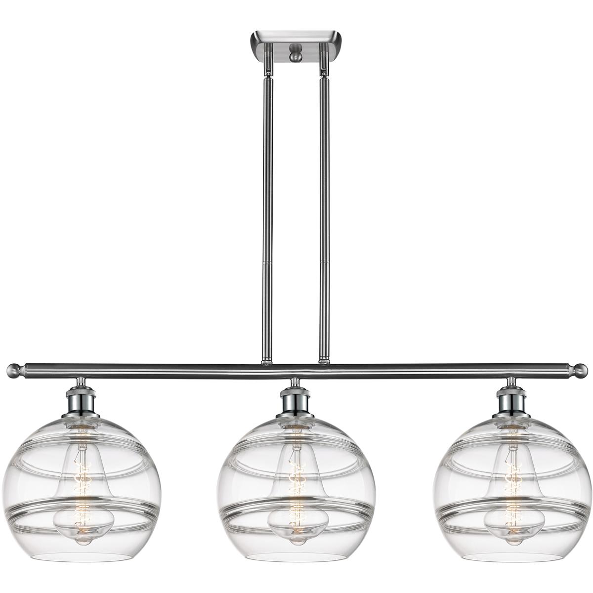 Innovations Lighting 516-3I-SN-G556-10CL Ballston Rochester 3 Light 36.5 inch Brushed Satin Nickel Stem Hung Island Light Ceiling Light