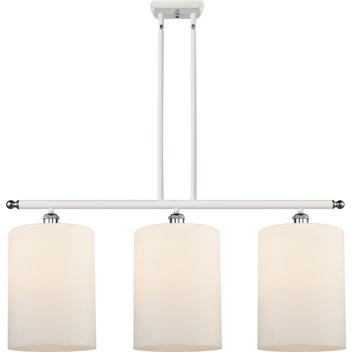 Innovations Lighting 516-3I-WPC-G111-L Ballston Cobbleskill 3 Light 36 inch White and Polished Chrome Island Light Ceiling Light in Matte White Glass