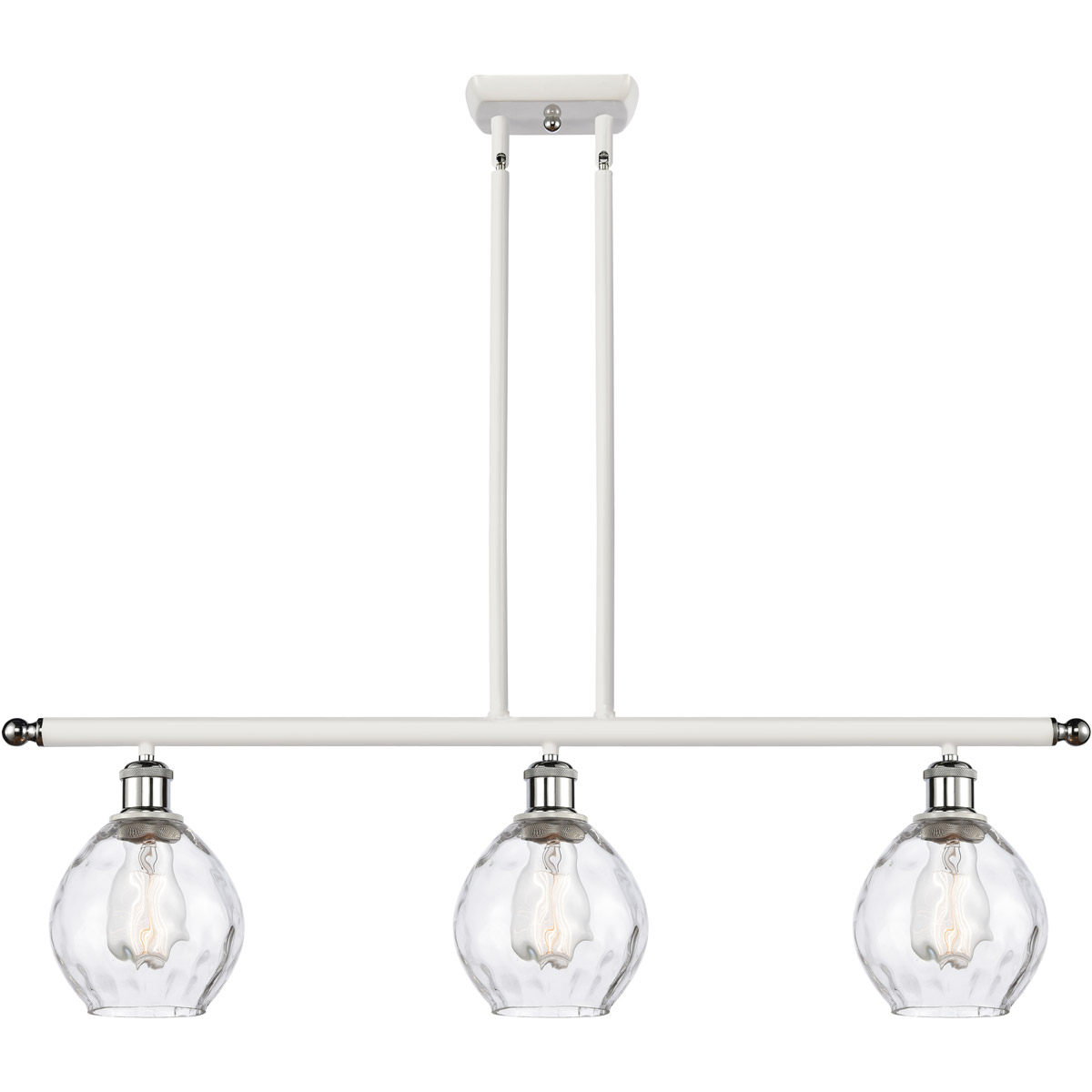 Innovations Lighting 516-3I-WPC-G362 Ballston Small Waverly 3 Light 36 inch White and Polished Chrome Island Light Ceiling Light, Ballston