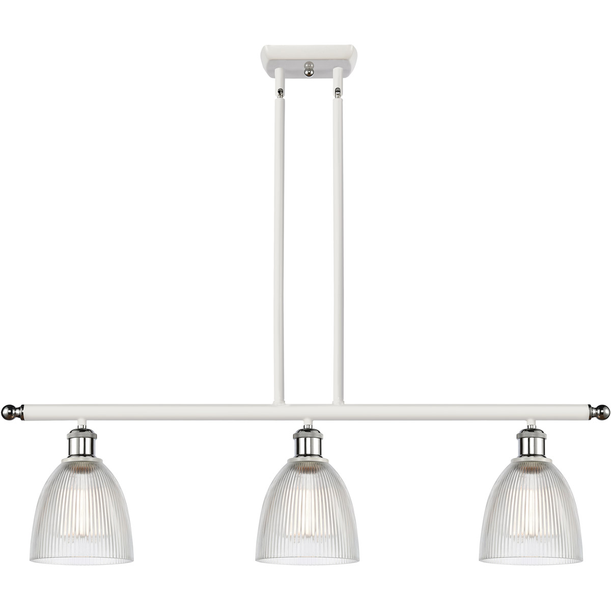 Innovations Lighting 516-3I-WPC-G382 Ballston Castile 3 Light 36 inch White and Polished Chrome Island Light Ceiling Light in Clear Glass, Ballston