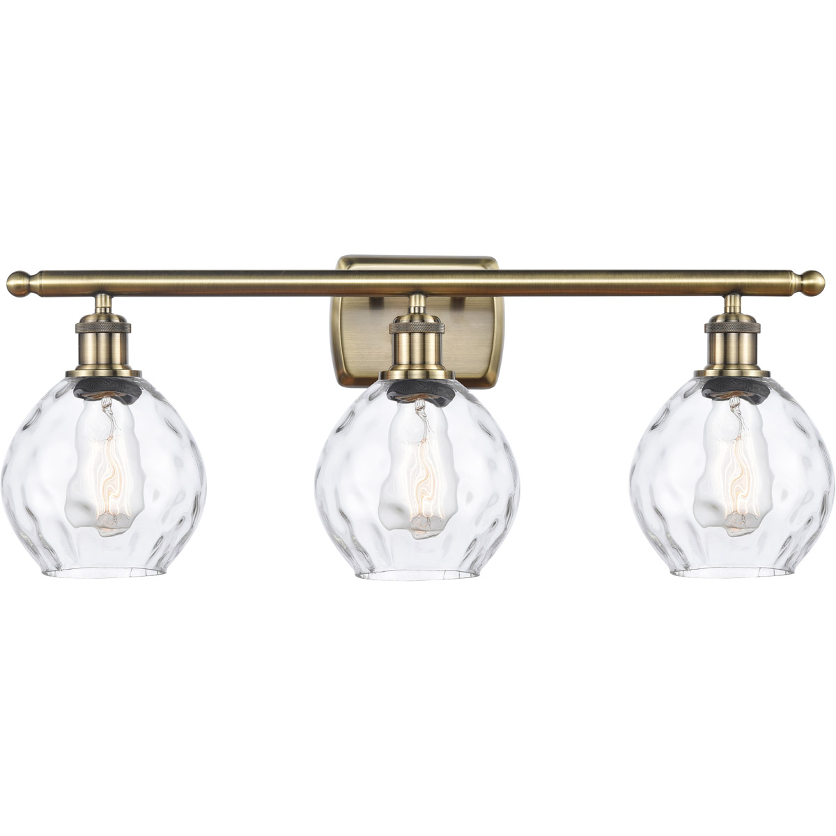 Innovations Lighting 516-3W-AB-G362 Ballston Small Waverly 3 Light 26 inch Antique Brass Bath Vanity Light Wall Light in Incandescent, Clear Glass, Ba