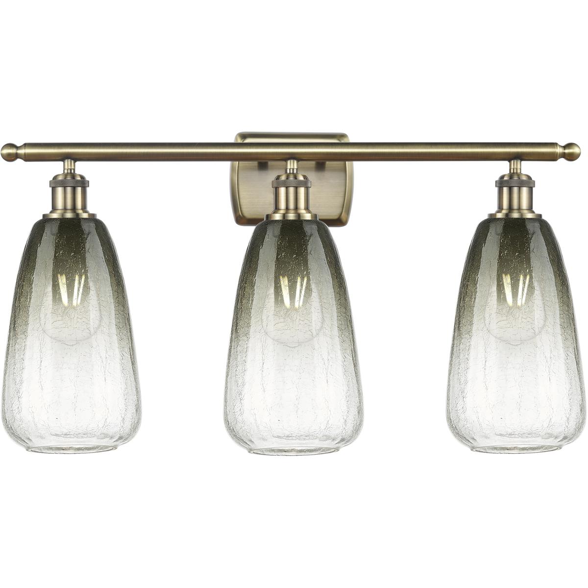 Innovations Lighting 516-3W-AB-G480-6SL Ballston Brookhaven Almond 3 Light 26 inch Antique Brass Bath Vanity Light Wall Light in Slate Glass