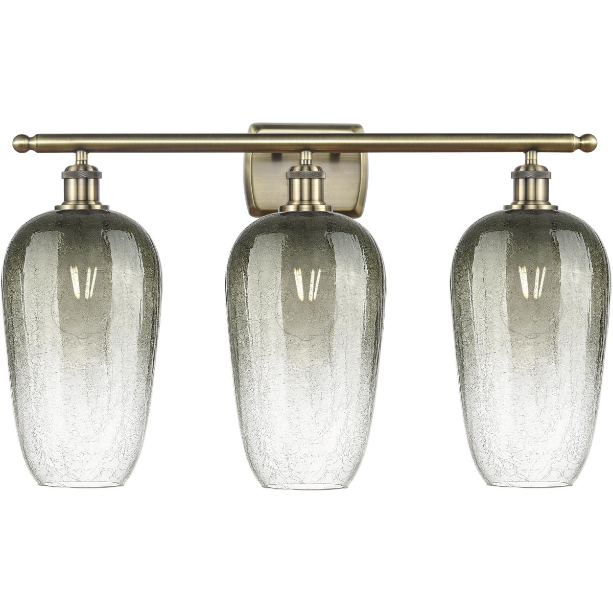 Innovations Lighting 516-3W-AB-G484-7SL Ballston Brookhaven Flute 3 Light 27 inch Antique Brass Bath Vanity Light Wall Light in Slate Glass