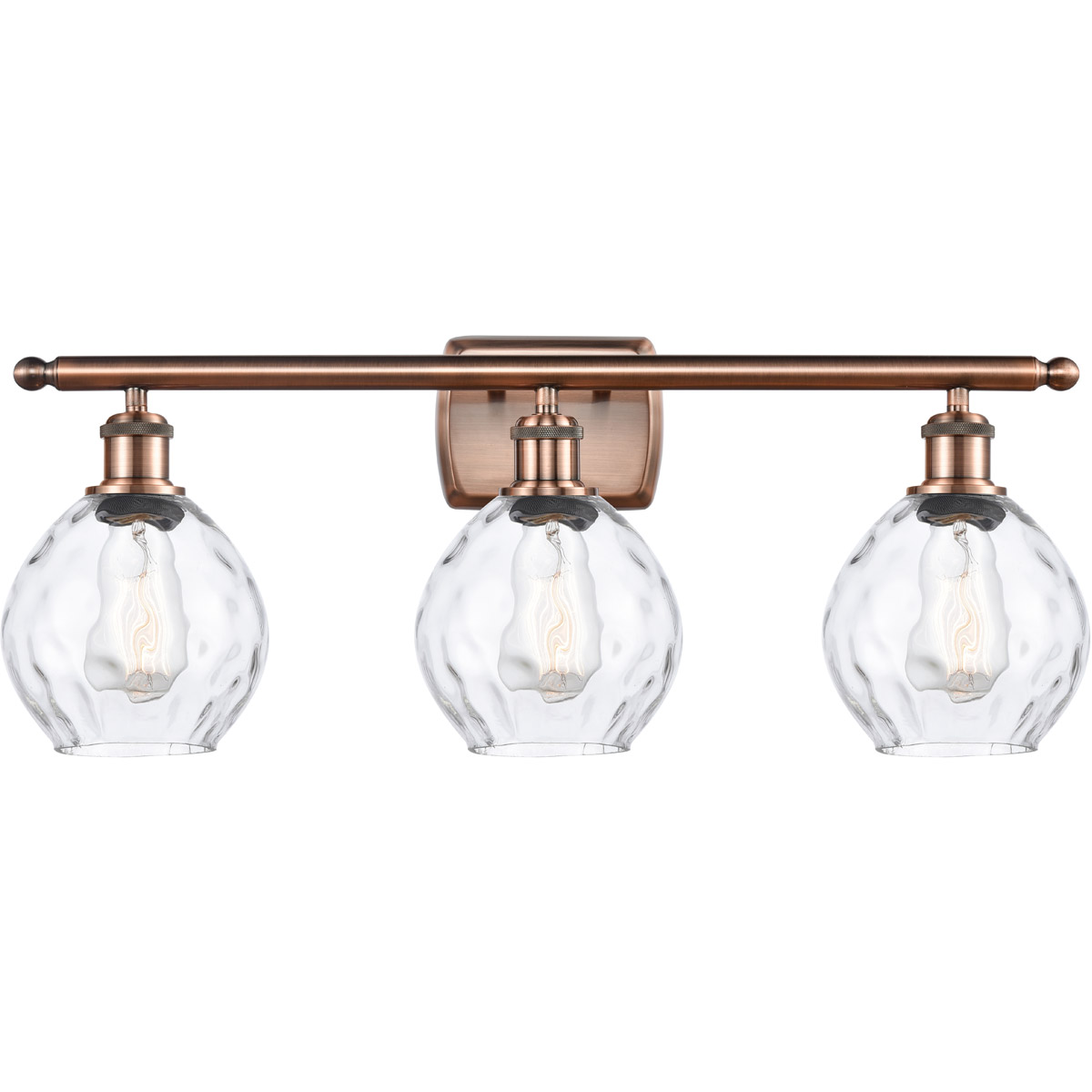 Innovations Lighting 516-3W-AC-G362-LED Ballston Small Waverly LED 26 inch Antique Copper Bath Vanity Light Wall Light, Ballston