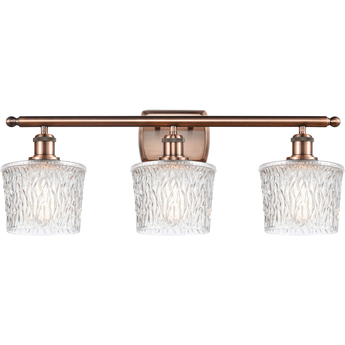 Innovations Lighting 516-3W-AC-G402 Ballston Niagra 3 Light 26 inch Antique Copper Bath Vanity Light Wall Light, Ballston