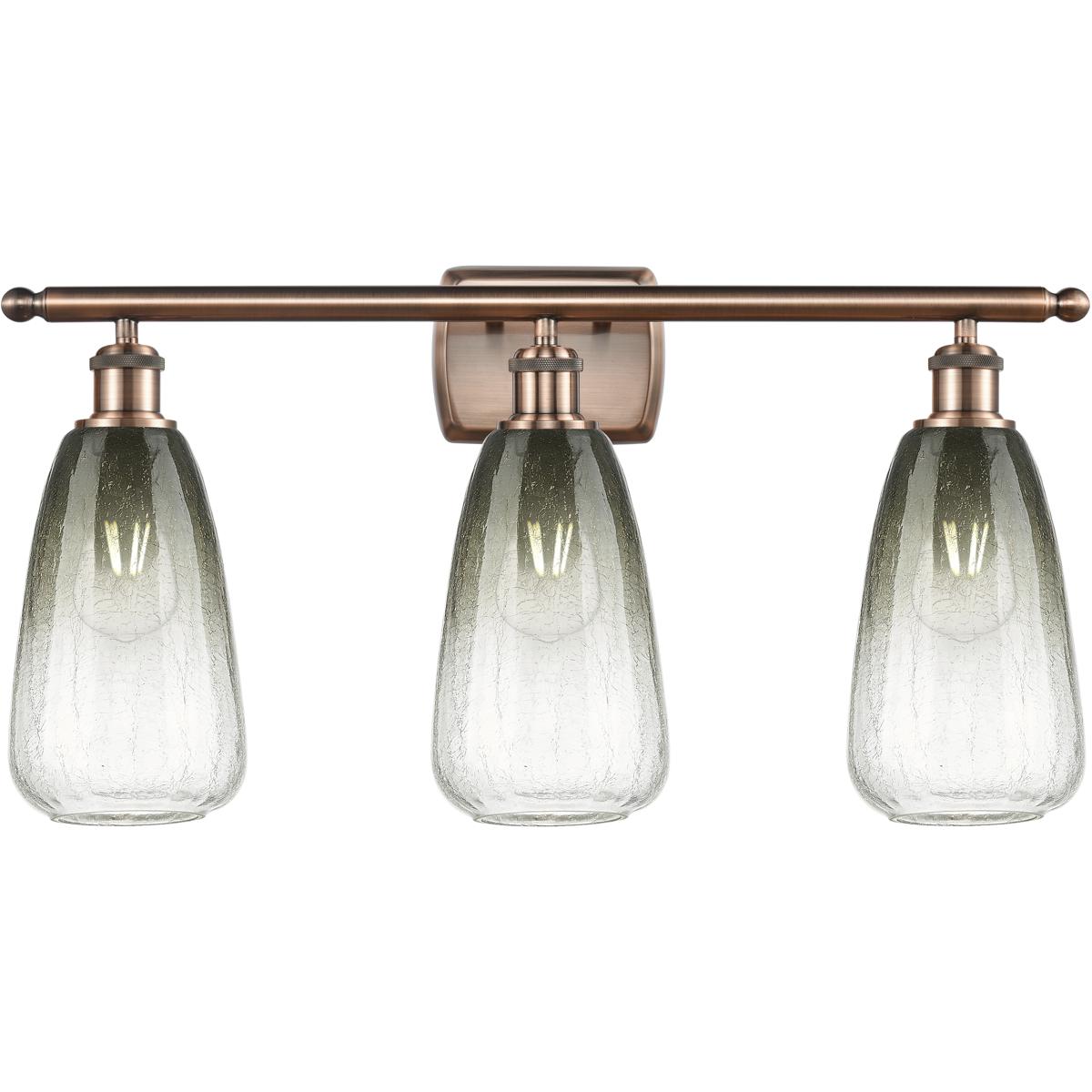 Innovations Lighting 516-3W-AC-G480-6SL Ballston Brookhaven Almond 3 Light 26 inch Antique Copper Bath Vanity Light Wall Light in Slate Glass
