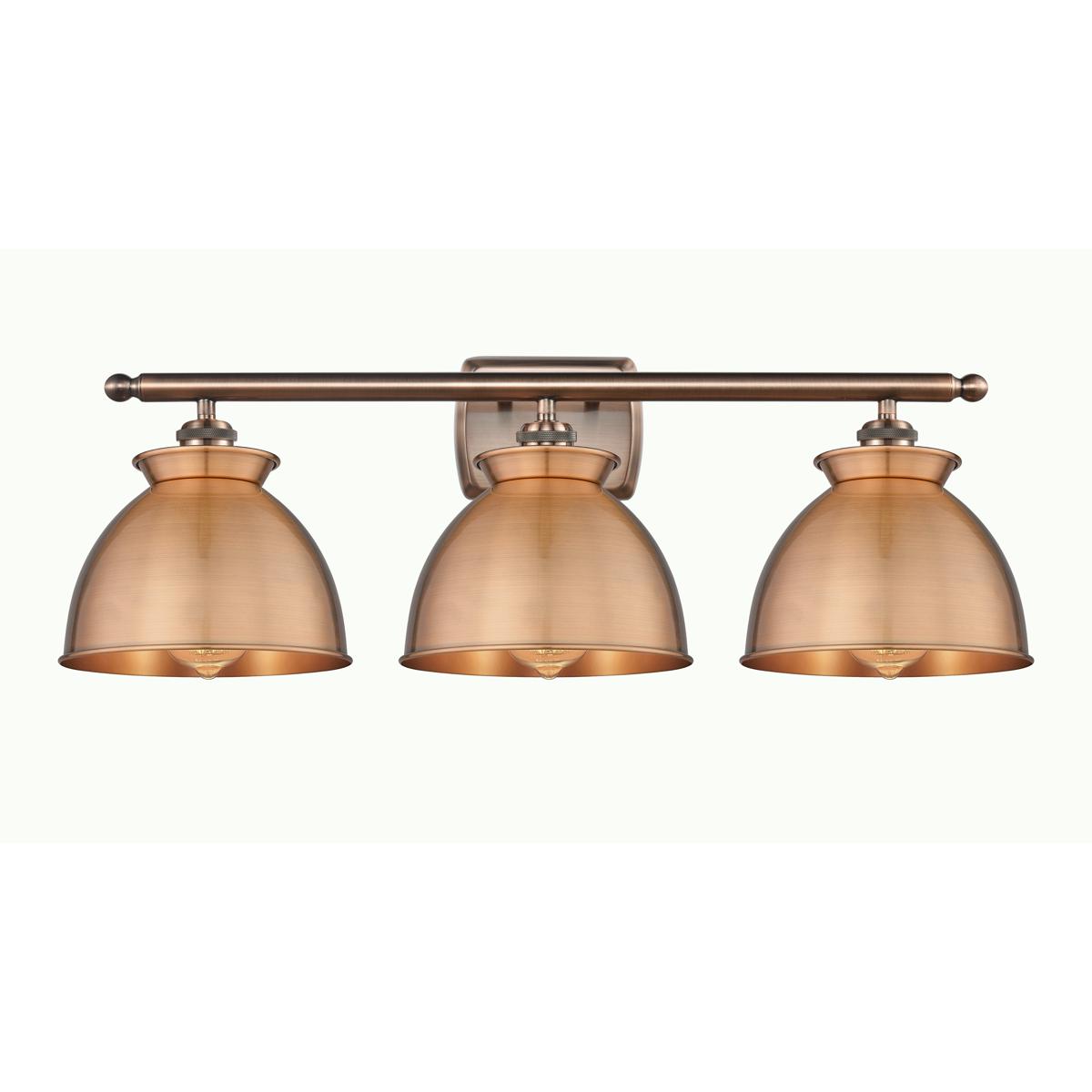 Innovations Lighting 516-3W-AC-M14-AC Adirondack 3 Light 28 inch Antique Copper Bath Vanity Light Wall Light