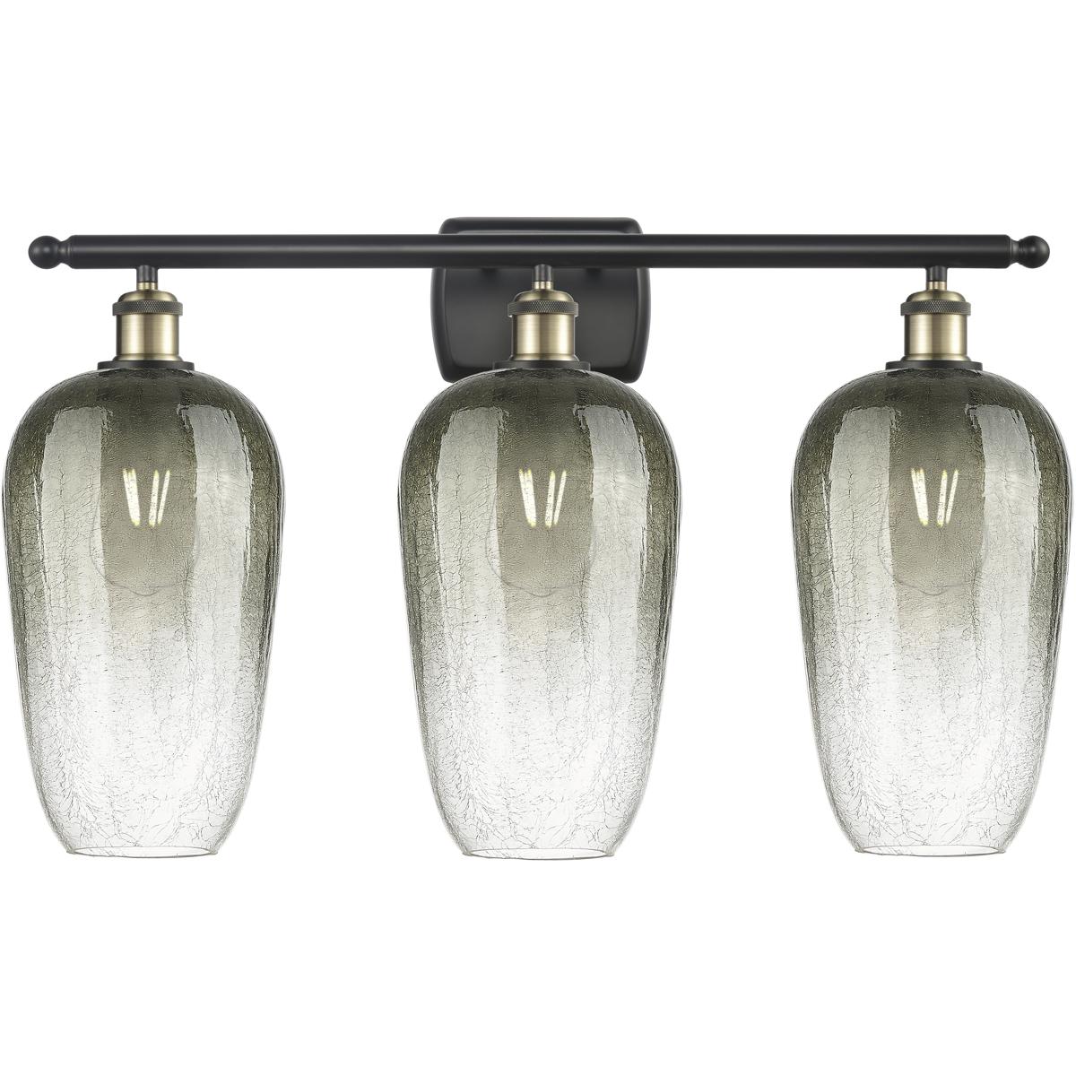 Innovations Lighting 516-3W-BAB-G484-7SL Ballston Brookhaven Flute 3 Light 27 inch Black Antique Brass Bath Vanity Light Wall Light in Slate Glass