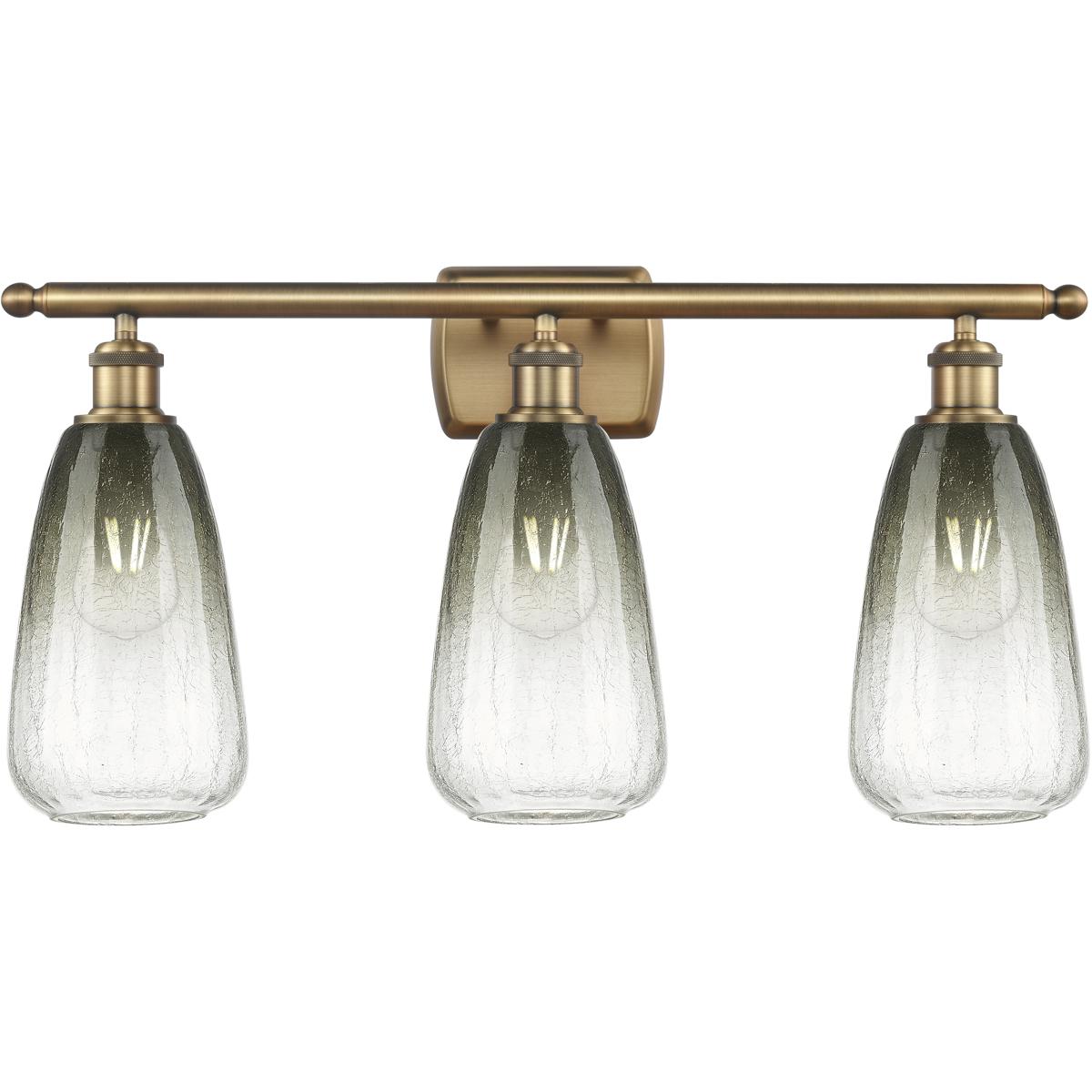 Innovations Lighting 516-3W-BB-G480-6SL Ballston Brookhaven Almond 3 Light 26 inch Brushed Brass Bath Vanity Light Wall Light in Slate Glass