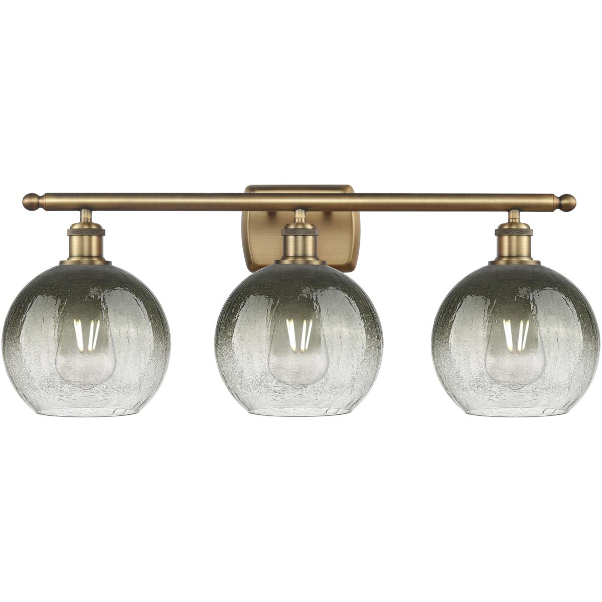 Innovations Lighting 516-3W-BB-G483-8SL Ballston Brookhaven Globe 3 Light 28 inch Brushed Brass Bath Vanity Light Wall Light in Slate Glass
