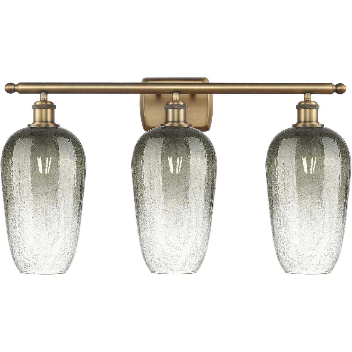 Innovations Lighting 516-3W-BB-G484-7SL Ballston Brookhaven Flute 3 Light 27 inch Brushed Brass Bath Vanity Light Wall Light in Slate Glass