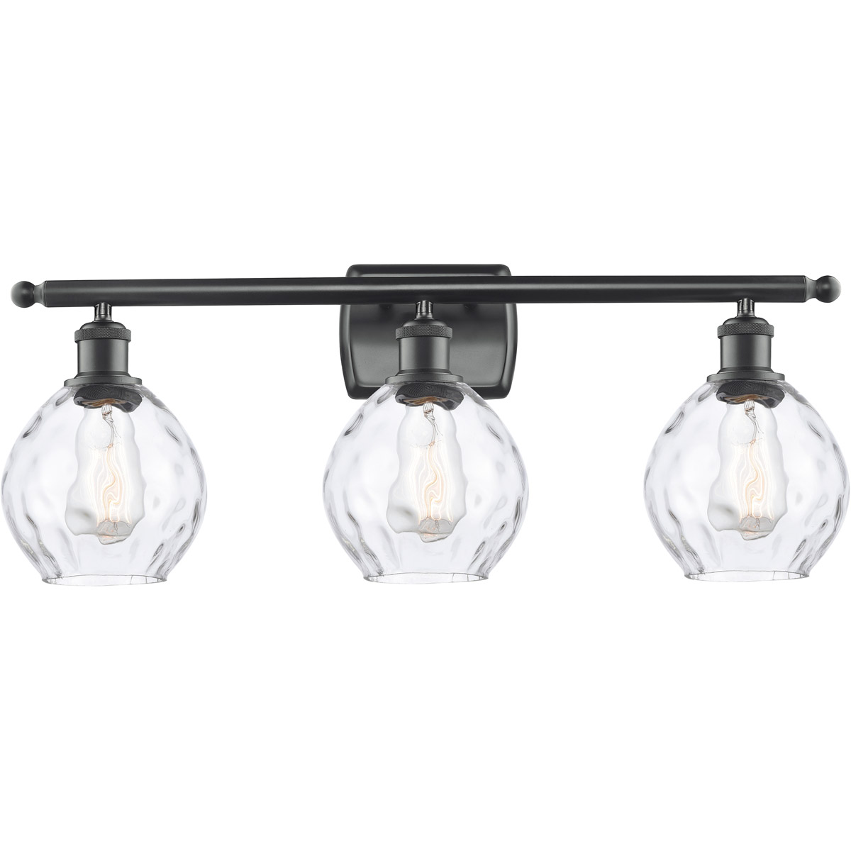 Innovations Lighting 516-3W-BK-G362-LED Ballston Small Waverly LED 26 inch Matte Black Bath Vanity Light Wall Light, Ballston