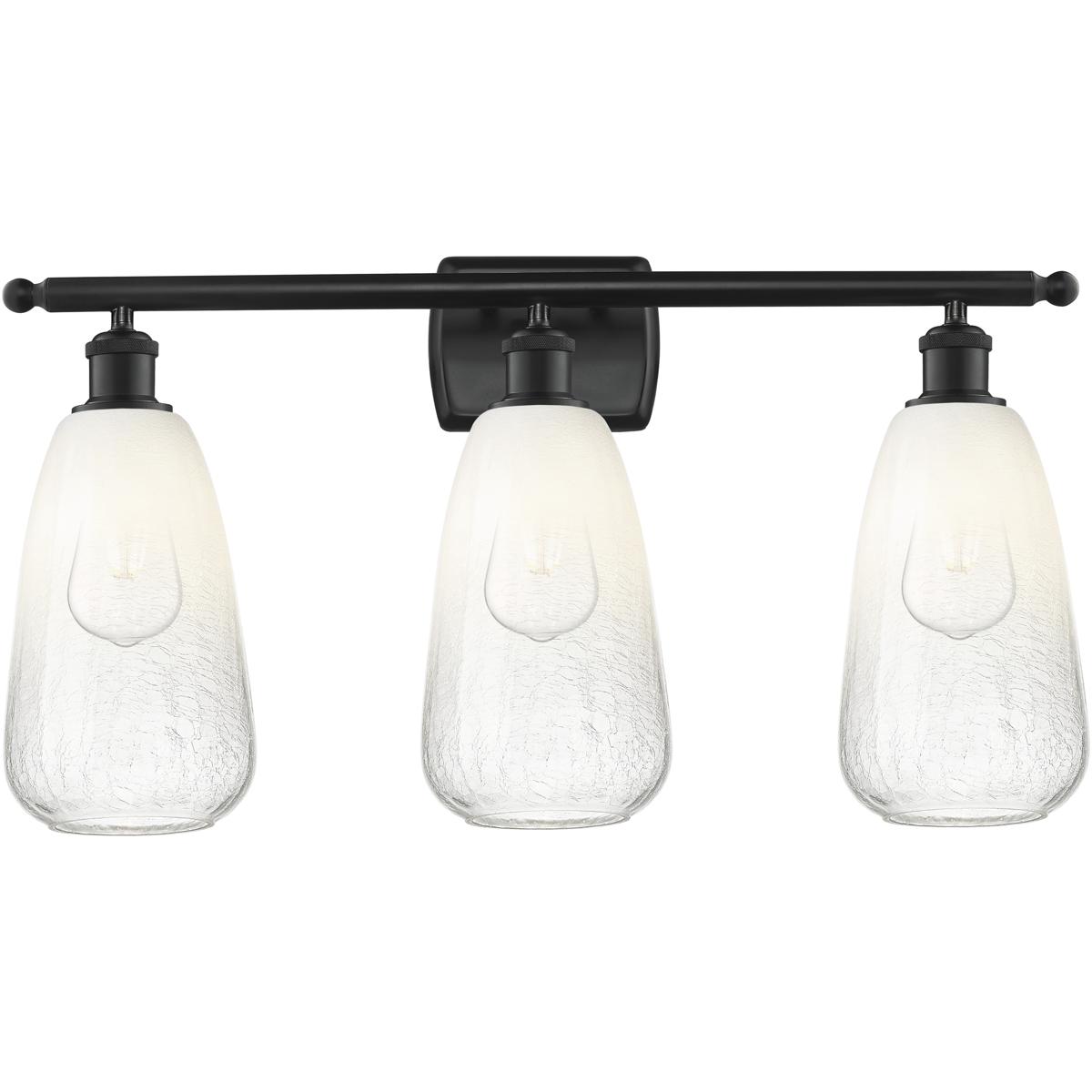 Innovations Lighting 516-3W-BK-G480-6OP Ballston Brookhaven Almond 3 Light 26 inch Matte Black Bath Vanity Light Wall Light in Opal Glass