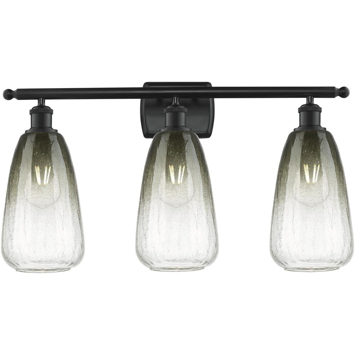 Innovations Lighting 516-3W-BK-G480-6SL Ballston Brookhaven Almond 3 Light 26 inch Matte Black Bath Vanity Light Wall Light in Slate Glass