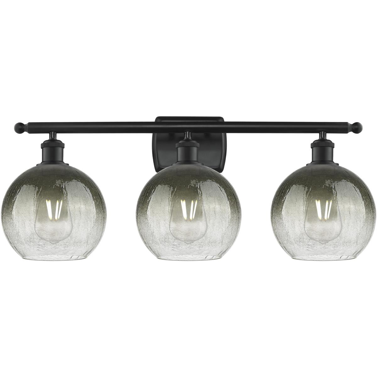 Innovations Lighting 516-3W-BK-G483-8SL Ballston Brookhaven Globe 3 Light 28 inch Matte Black Bath Vanity Light Wall Light in Slate Glass