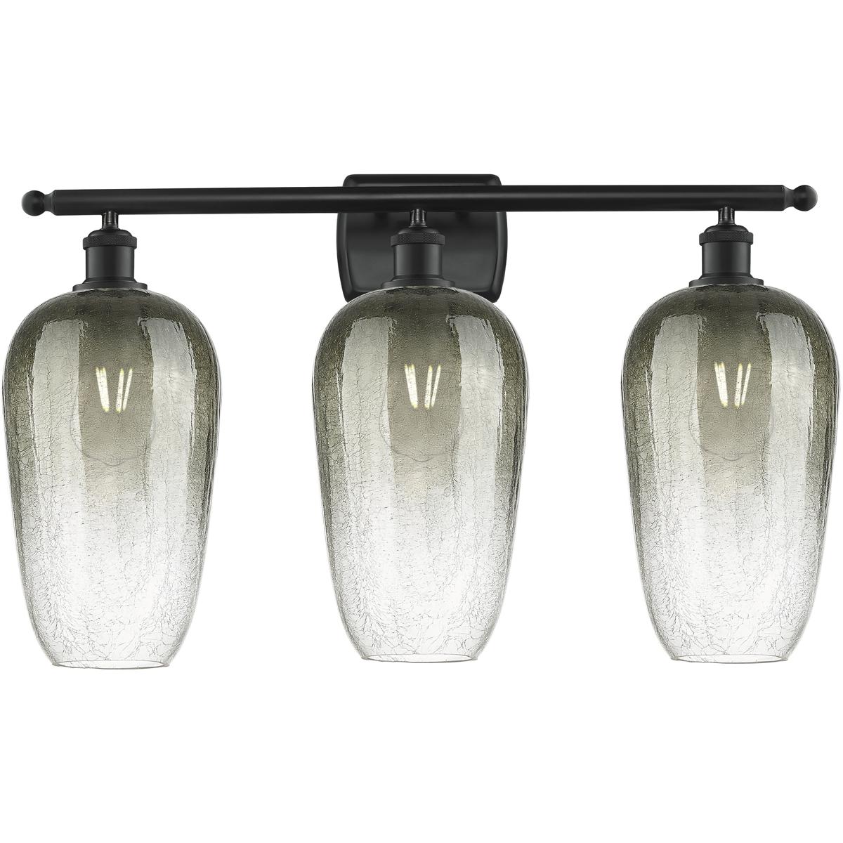 Innovations Lighting 516-3W-BK-G484-7SL Ballston Brookhaven Flute 3 Light 27 inch Matte Black Bath Vanity Light Wall Light in Slate Glass